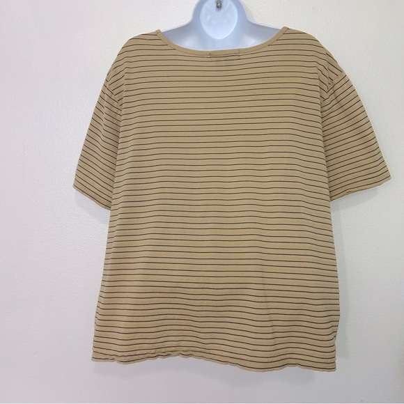 Lauren Ralph Lauren Ladies 3X Tan with stripes shortsleeve Top Casual - Picture 2 of 7